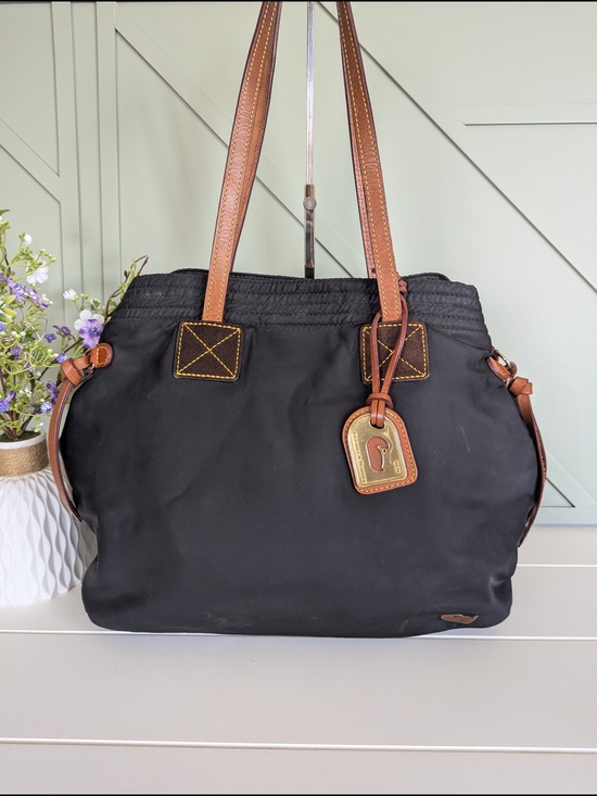Dooney & Bourke Handbags - Dooney & Bourke "Victoria" Black Nylon Cinch-Side Tote